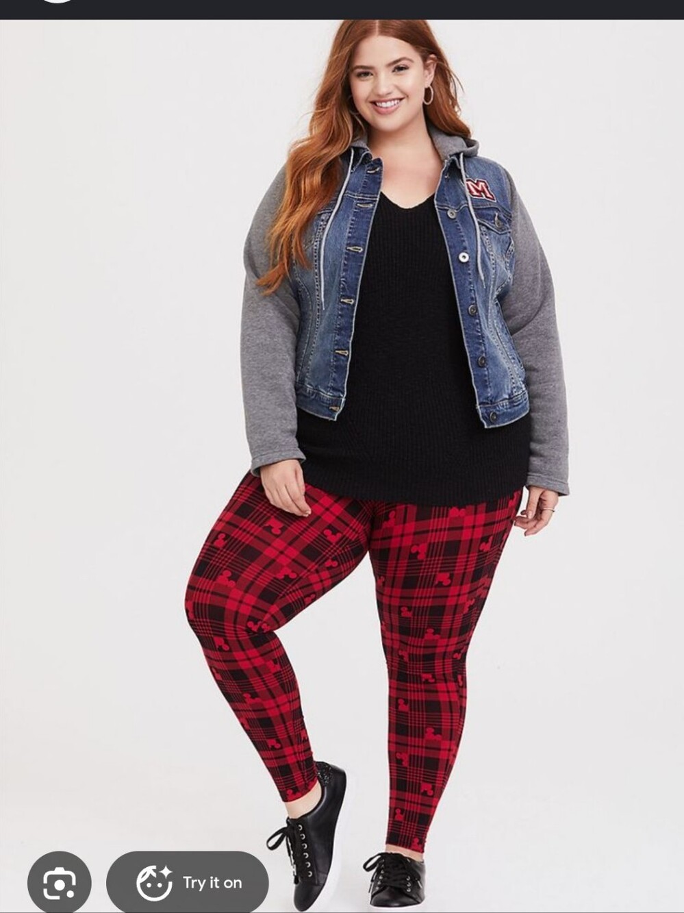 Like New Torrid 2x Disney Torrid Mickey Plaid Leggings